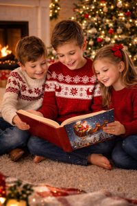 Children enjoying Christmas storytime.