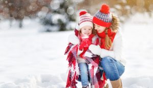 Christmas tradition: picnic in the snow.