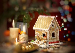 Traditional Christmas gingerbread house.