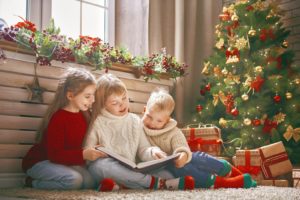 Children enjoying Christmas storytime.