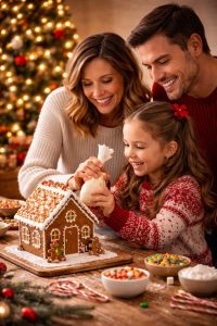 Traditional Christmas gingerbread house.