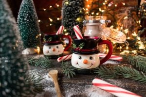 Christmas hot cocoa Frosty the Snowman mugs