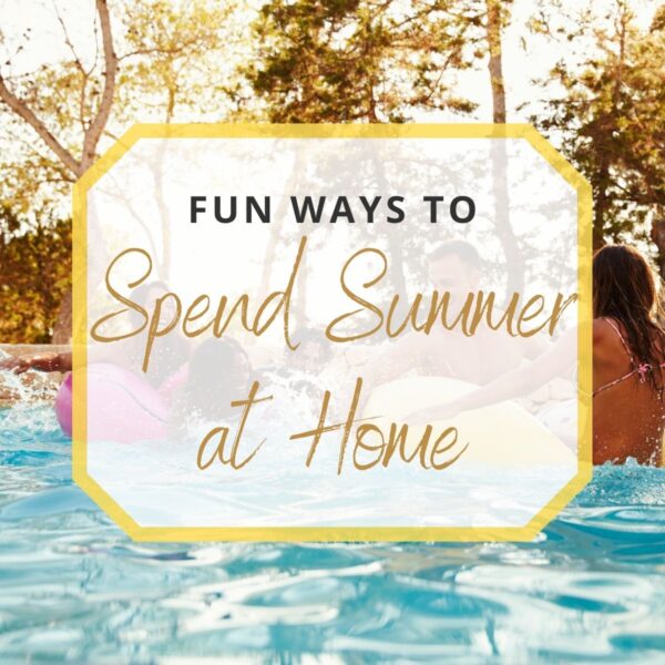 indoor fun activities for summer featured image; family having fun in the pool