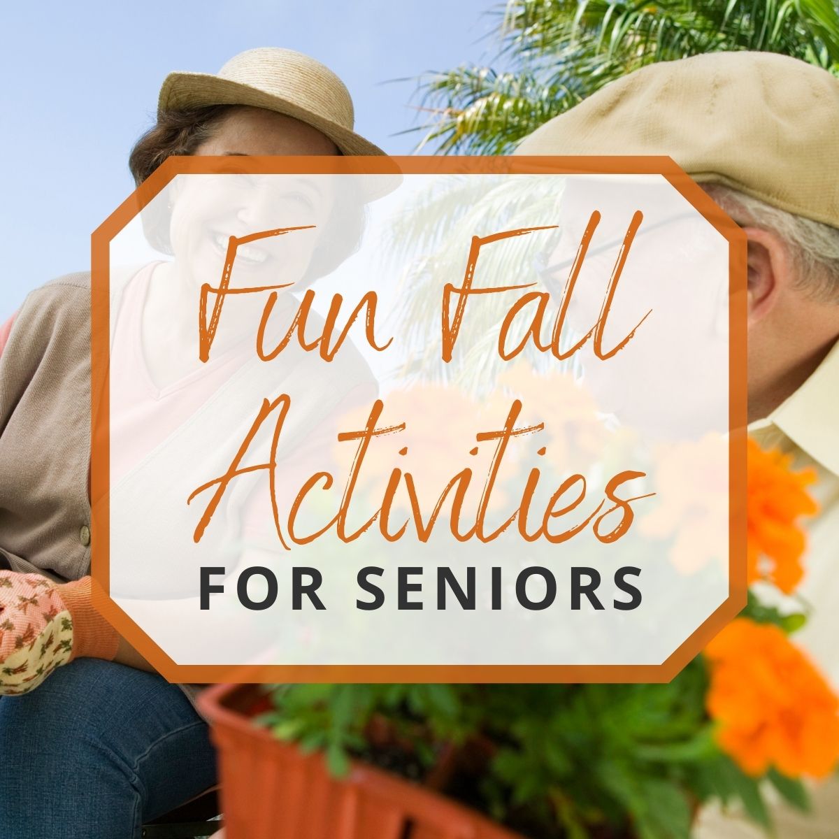 seniors doing gardening activities during the fall